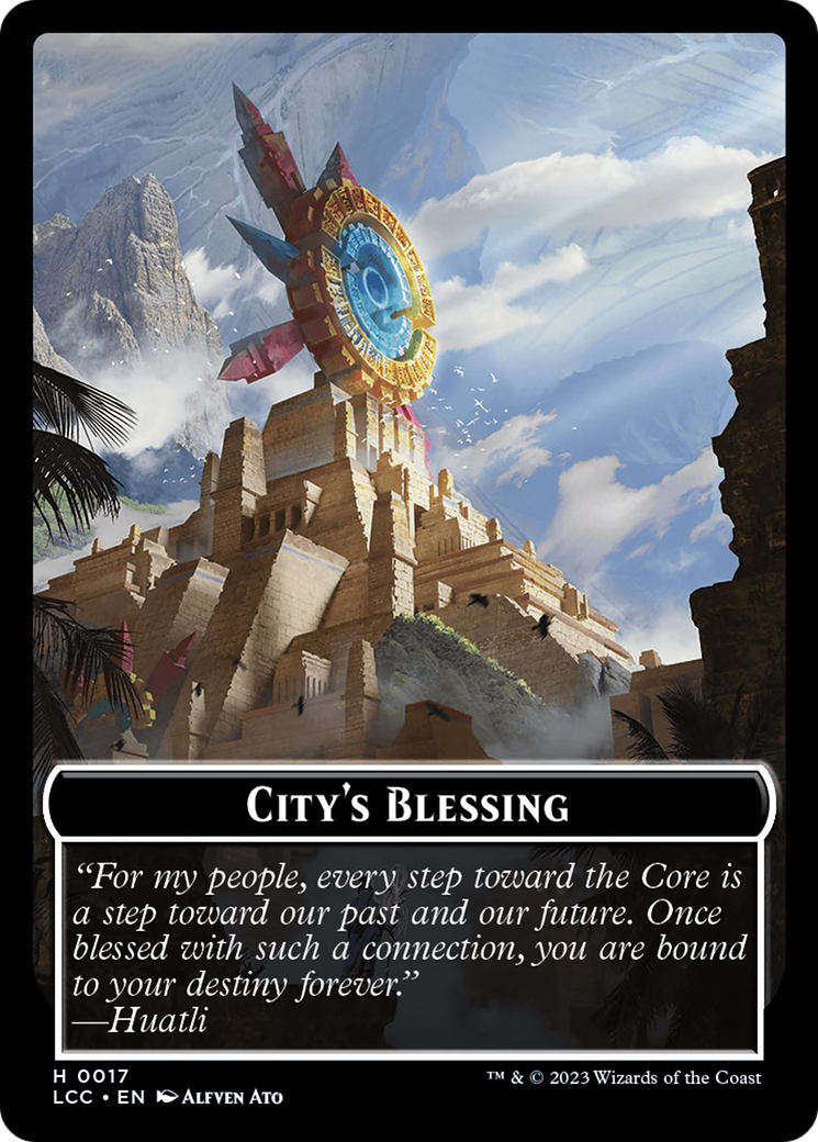 City's Blessing // Dinosaur Double-Sided Token [The Lost Caverns of Ixalan Commander Tokens] | Good Games North