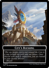 City's Blessing // Dinosaur Double-Sided Token [The Lost Caverns of Ixalan Commander Tokens] | Good Games North