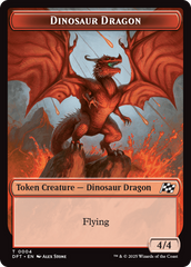Dinosaur Dragon // Treasure Double-Sided Token [Aetherdrift Tokens] | Good Games North