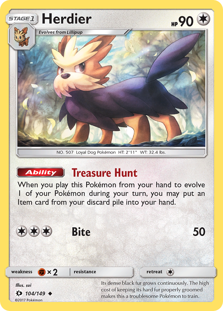 Herdier (104/149) [Sun & Moon: Base Set] | Good Games North