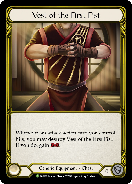 Vest of the First Fist (Golden) [FAB100] (Promo)  Cold Foil | Good Games North