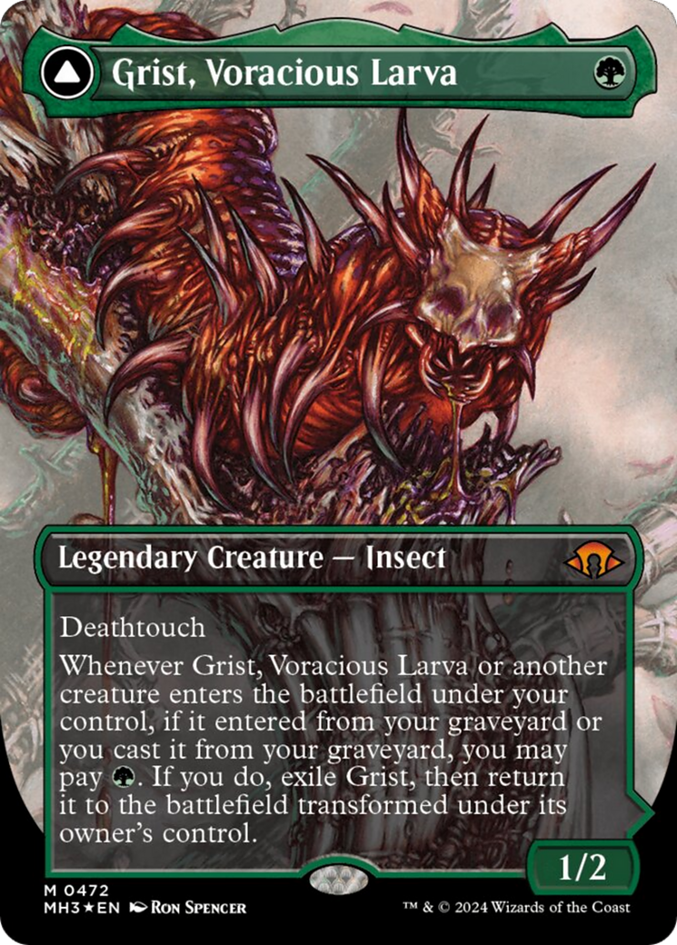 Grist, Voracious Larva // Grist, the Plague Swarm (Borderless) (Textured Foil) [Modern Horizons 3] | Good Games North