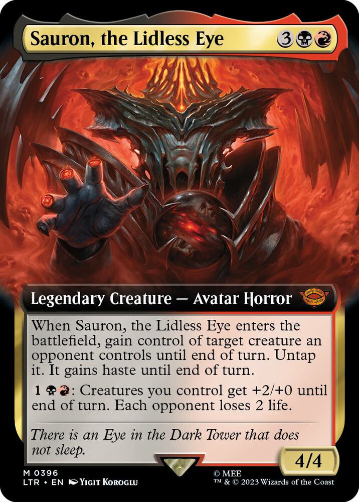 Sauron, the Lidless Eye 396/281 (Universes Beyond: The Lord of the Rings: Tales of Middle-earth)  - Extended Art | Good Games North