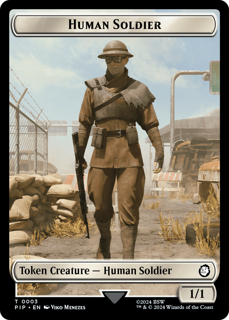 Food (0013) // Human Soldier Double-Sided Token [Fallout Tokens] | Good Games North