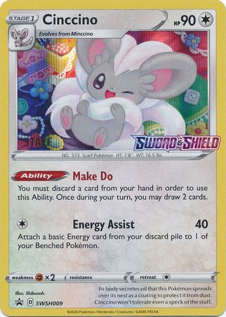 Cinccino (SWSH009) (Staff Prerelease Promo) [Sword & Shield: Black Star Promos] | Good Games North