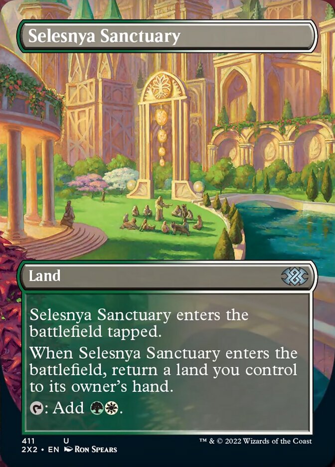 Selesnya Sanctuary (Borderless Alternate Art) [Double Masters 2022] | Good Games North