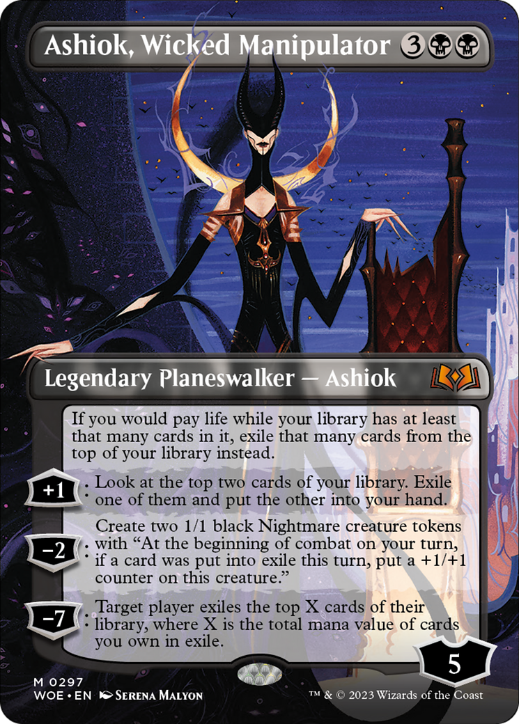 Ashiok, Wicked Manipulator (Borderless Alternate Art) [Wilds of Eldraine] | Good Games North