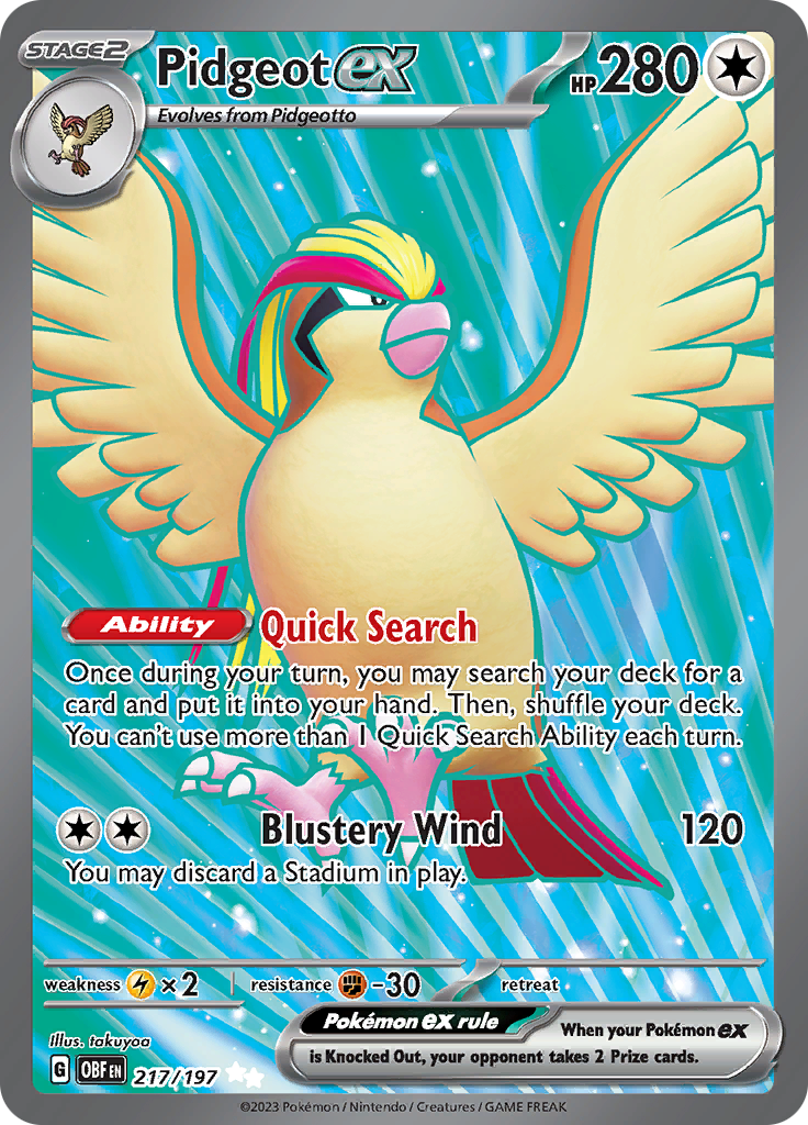 Pidgeot ex (217/197) [Scarlet & Violet: Obsidian Flames] | Good Games North