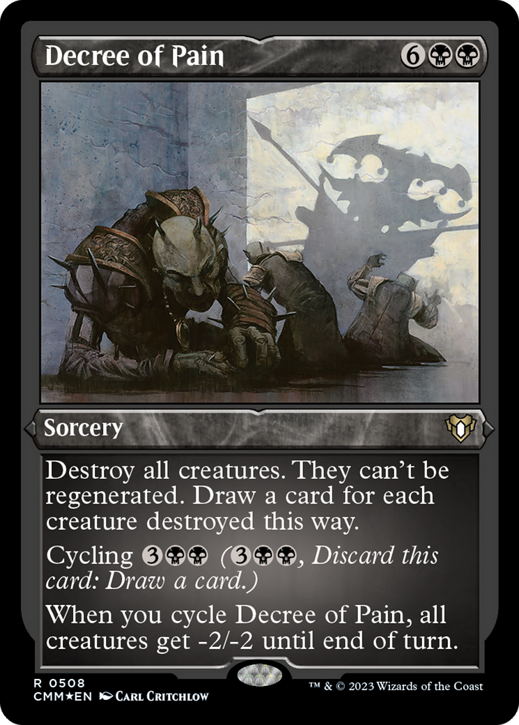Decree of Pain (Foil Etched) [Commander Masters] | Good Games North