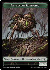 Warrior // Phyrexian Saproling Double-Sided Token [March of the Machine Tokens] | Good Games North