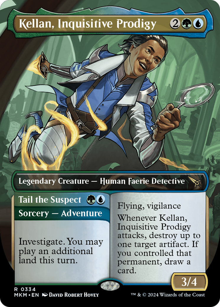 Kellan, Inquisitive Prodigy // Tail the Suspect (Borderless) [Murders at Karlov Manor] | Good Games North