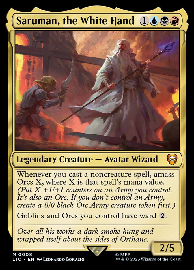 Saruman, the White Hand 8 (Commander: The Lord of the Rings: Tales of Middle-earth)  - Foil | Good Games North