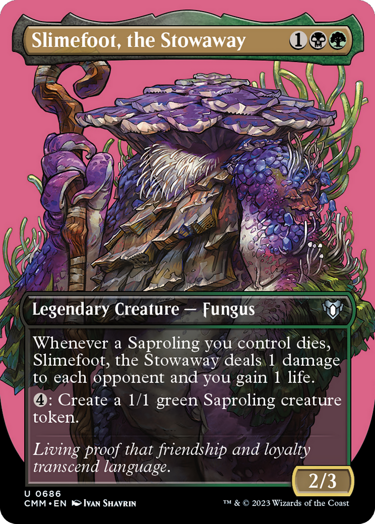 Slimefoot, the Stowaway (Borderless Profile) [Commander Masters] | Good Games North
