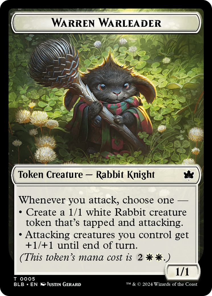 Fish // Warren Warleader Double-Sided Token [Bloomburrow Tokens] | Good Games North