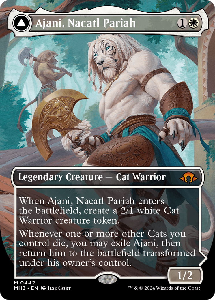Ajani, Nacatl Pariah // Ajani, Nacatl Avenger (Borderless) [Modern Horizons 3] | Good Games North