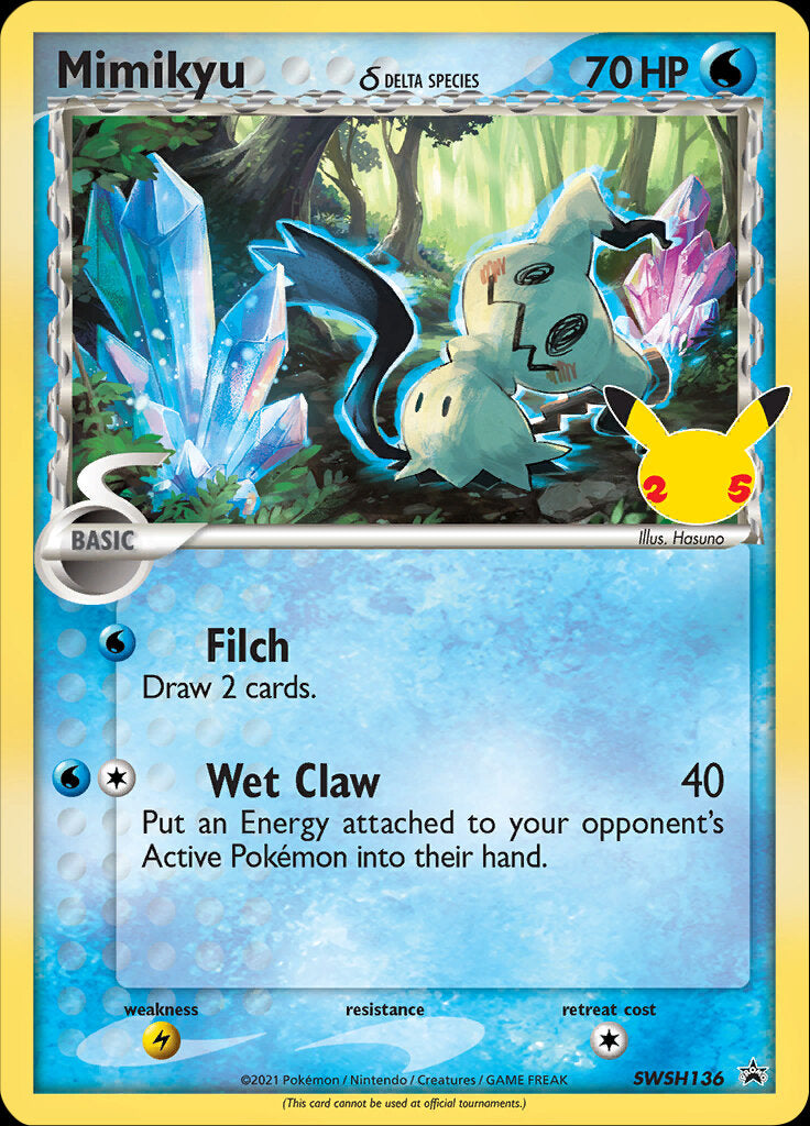 Mimikyu (SWSH136) (Delta Species) (Celebrations) [Sword & Shield: Black Star Promos] | Good Games North