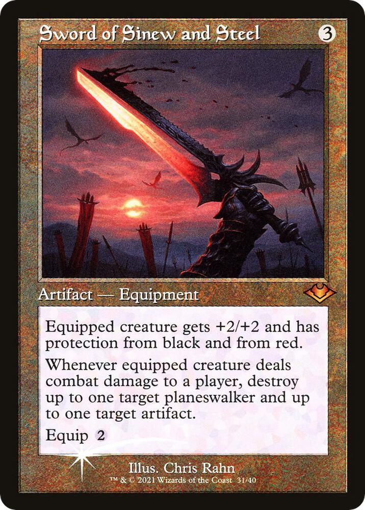 Sword of Sinew and Steel Retro Frame (Modern Horizons)  - Foil | Good Games North