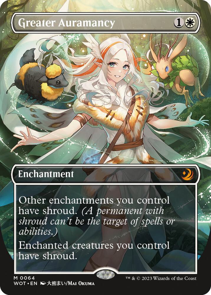 Greater Auramancy Anime Borderless (Wilds of Eldraine: Enchanting Tales)  - Foil | Good Games North