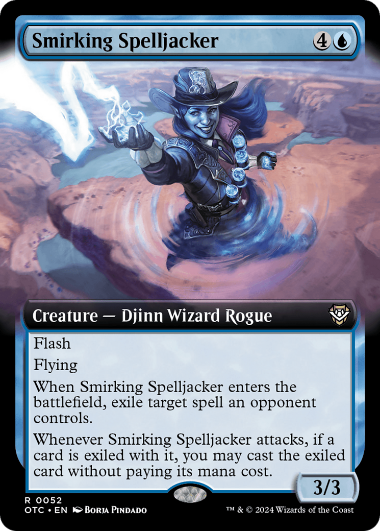 Smirking Spelljacker (Extended Art) [Outlaws of Thunder Junction Commander] | Good Games North
