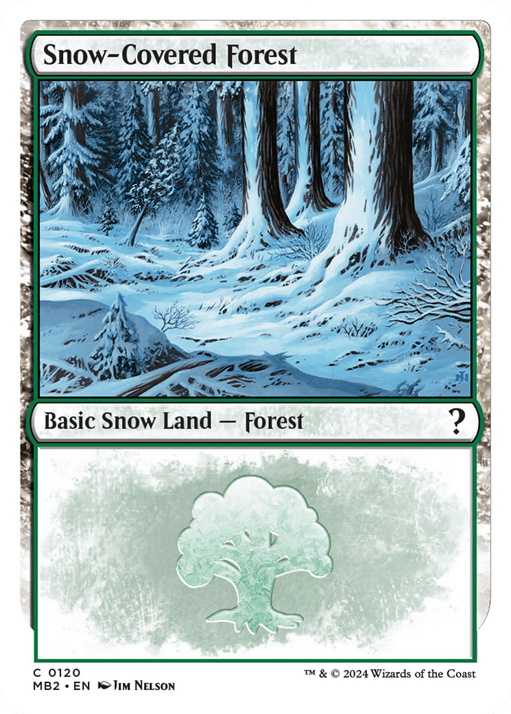 Snow-Covered Forest (White Border) [Mystery Booster 2] | Good Games North