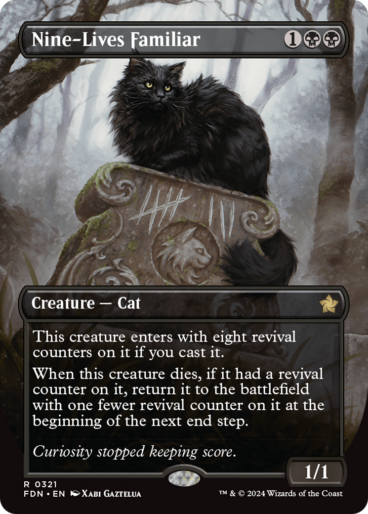 Nine-Lives Familiar (Borderless) [Foundations] | Good Games North