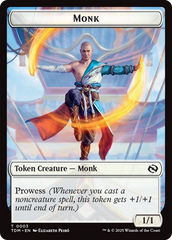 Bird // Monk Double-Sided Token [Tarkir: Dragonstorm Tokens] | Good Games North
