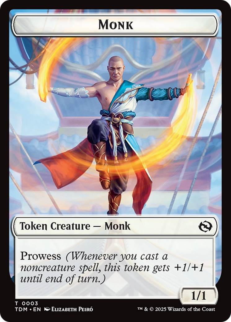 Dragon Illusion // Monk Double-Sided Token [Tarkir: Dragonstorm Commander Tokens] | Good Games North