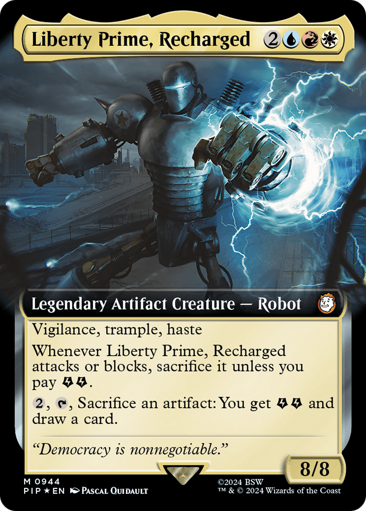 Liberty Prime, Recharged (Extended Art) (Surge Foil) [Fallout] | Good Games North