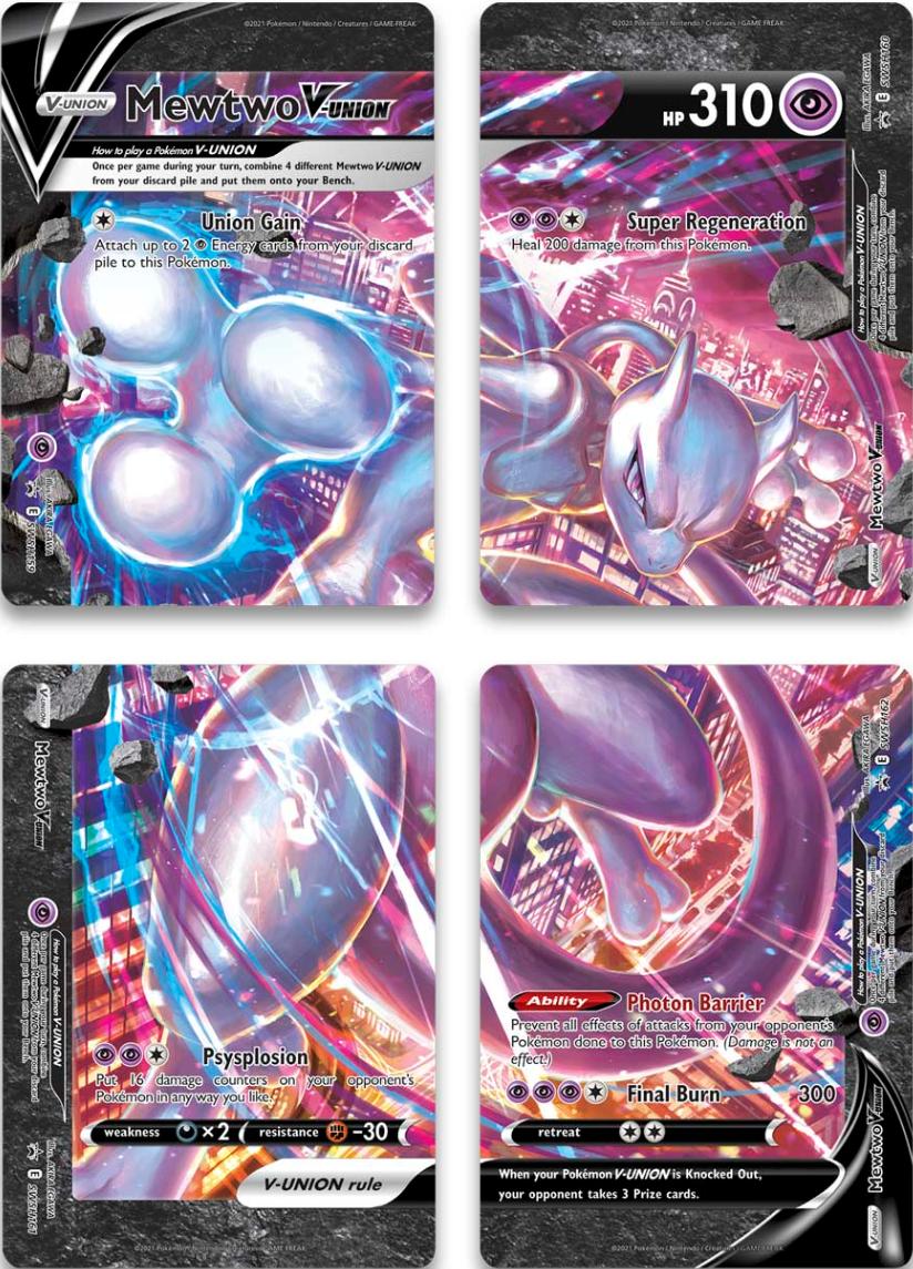 Mewtwo V-Union (Set of 4) [Sword & Shield: Black Star Promos] | Good Games North
