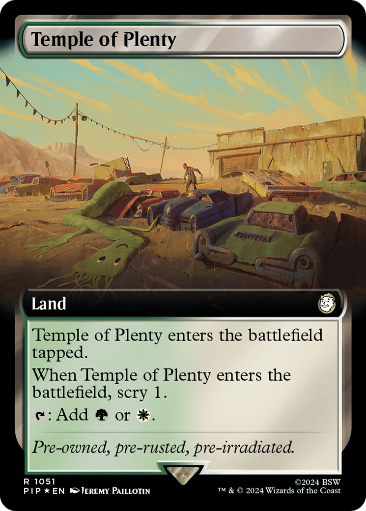 Temple of Plenty (Extended Art) (Surge Foil) [Fallout] | Good Games North