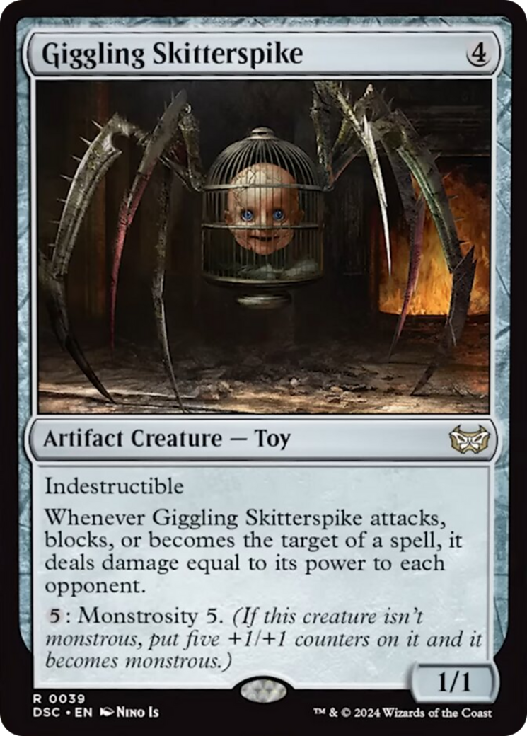 Giggling Skitterspike (Extended Art) [Duskmourn: House of Horror Commander] | Good Games North