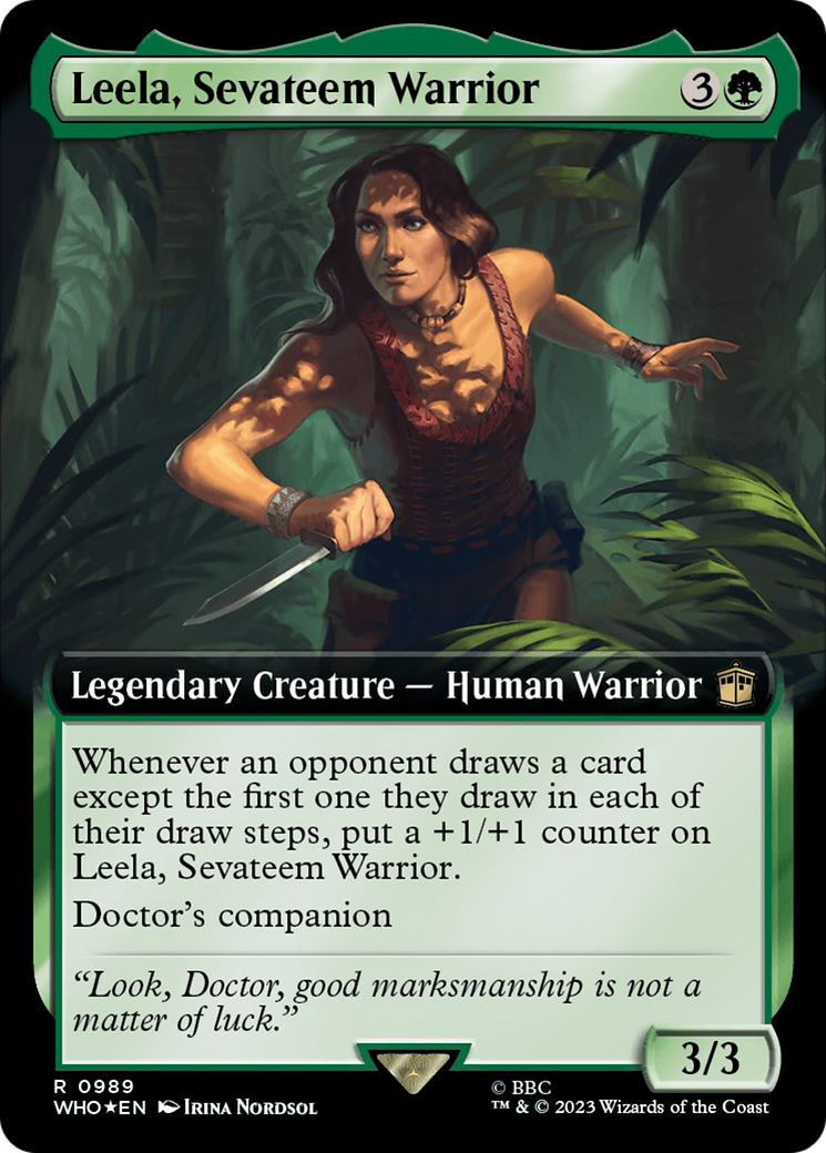 Leela, Sevateem Warrior (Extended Art) (Surge Foil) [Doctor Who] | Good Games North