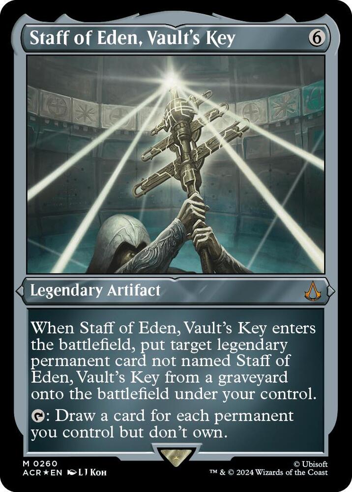 Staff of Eden Vaults Key Foil Etched (Universes Beyond: Assassin's Creed)  - Foil | Good Games North