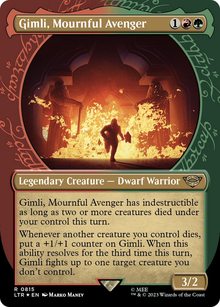 Gimli, Mournful Avenger (Showcase) (Surge Foil) [The Lord of the Rings: Tales of Middle-Earth] | Good Games North