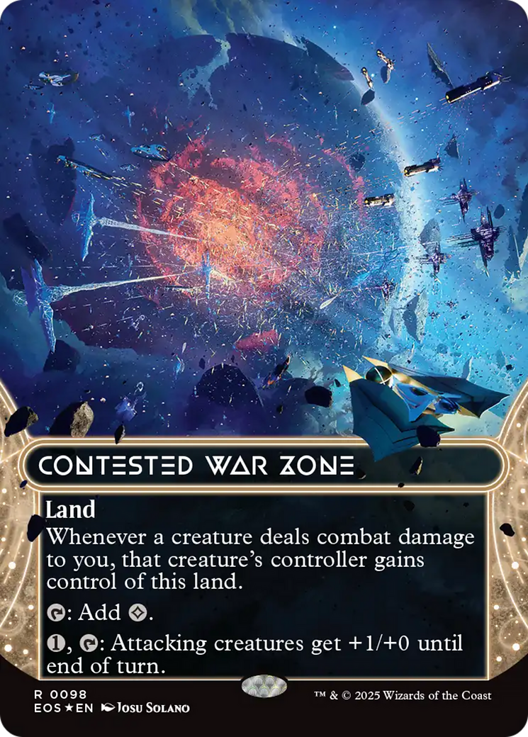 Contested War Zone (0098) (Borderless) (Galaxy Foil) [Edge of Eternities: Stellar Sights] | Good Games North