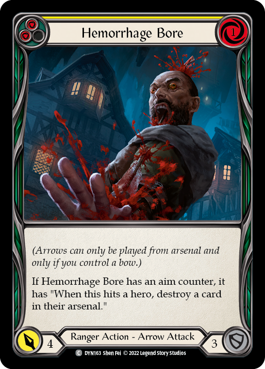 Hemorrhage Bore (Yellow) [DYN163] (Dynasty)  Rainbow Foil | Good Games North