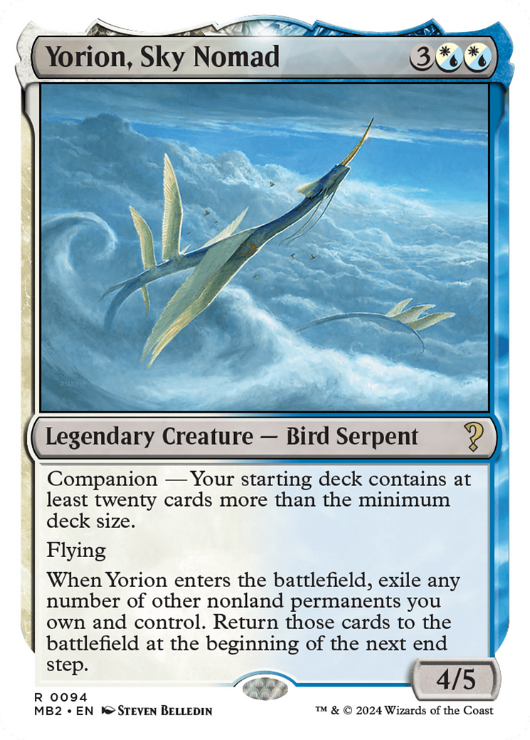 Yorion, Sky Nomad (White Border) [Mystery Booster 2] | Good Games North
