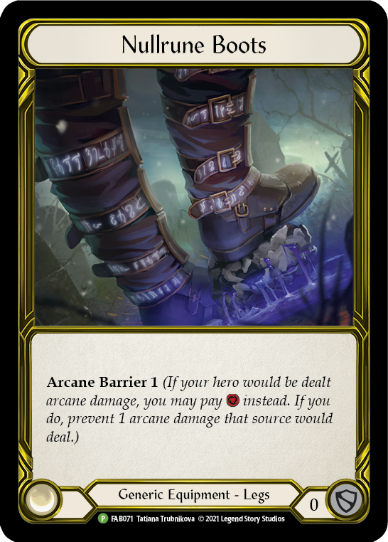 Nullrune Boots (Golden) [FAB071] (Promo)  Cold Foil | Good Games North