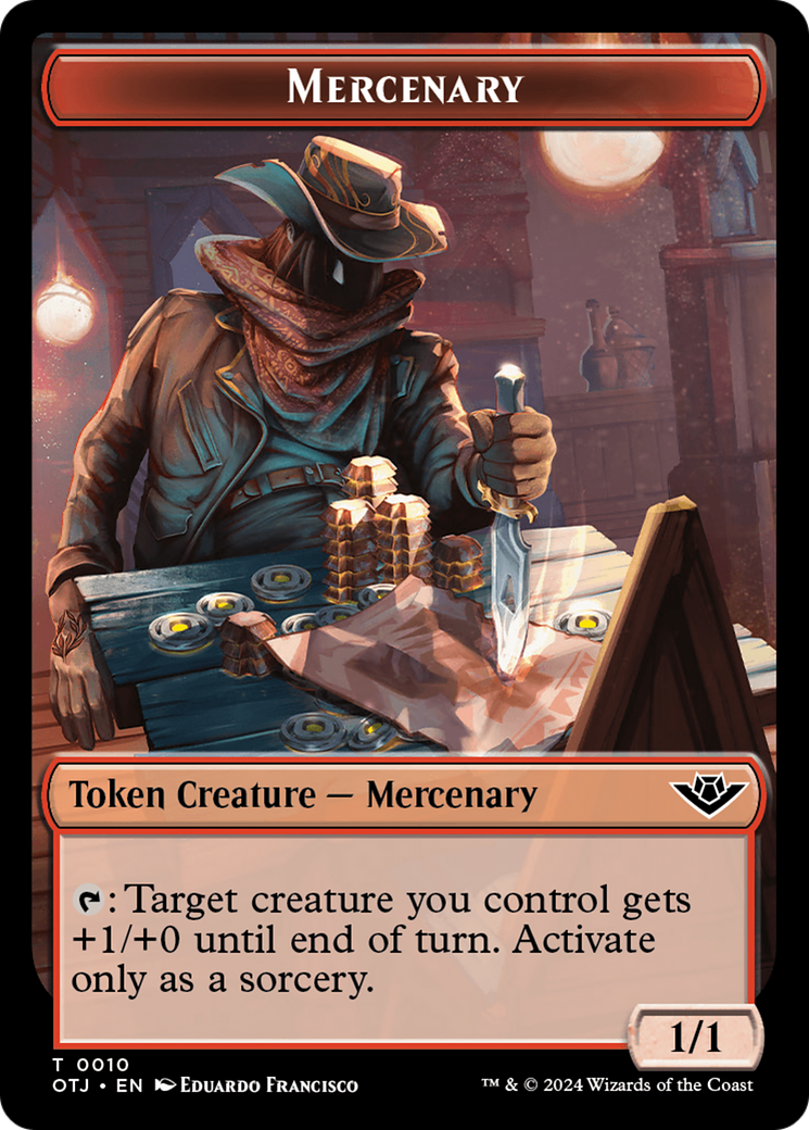 Mercenary // Human Cleric Double-Sided Token [Outlaws of Thunder Junction Tokens] | Good Games North