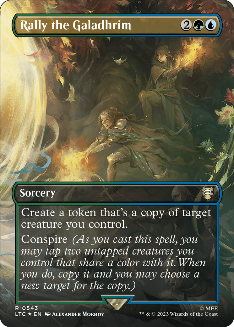 Rally the Galadhrim (Borderless) (Surge Foil) [The Lord of the Rings: Tales of Middle-Earth Commander] | Good Games North