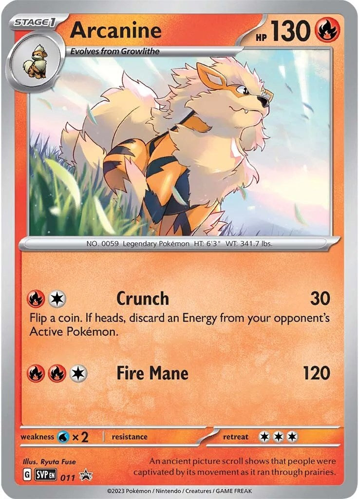 Arcanine (011) [Scarlet & Violet: Black Star Promos] | Good Games North