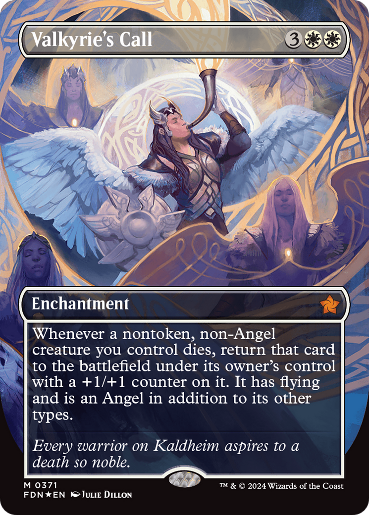 Valkyrie's Call (Borderless) (Mana Foil) [Foundations] | Good Games North