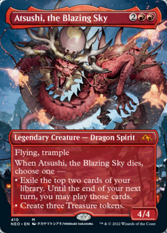 Atsushi, the Blazing Sky (Borderless Alternate Art) [Kamigawa: Neon Dynasty] | Good Games North