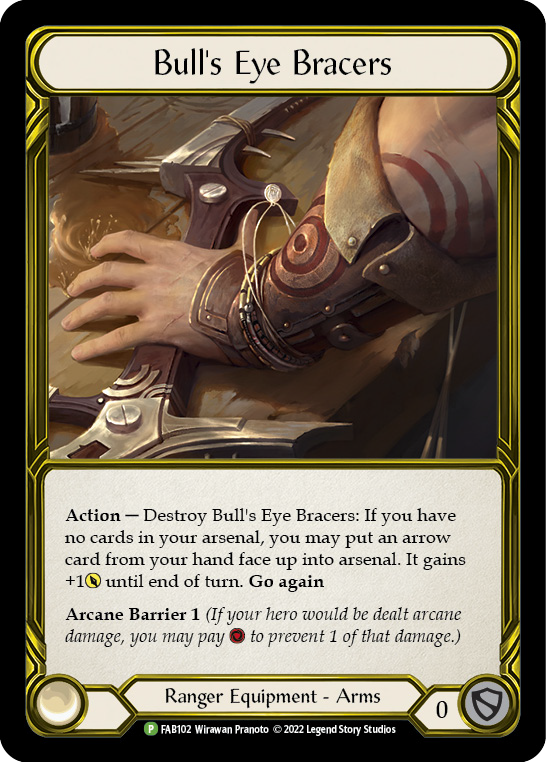 Bull's Eye Bracers (Golden) [FAB102] (Promo)  Cold Foil | Good Games North