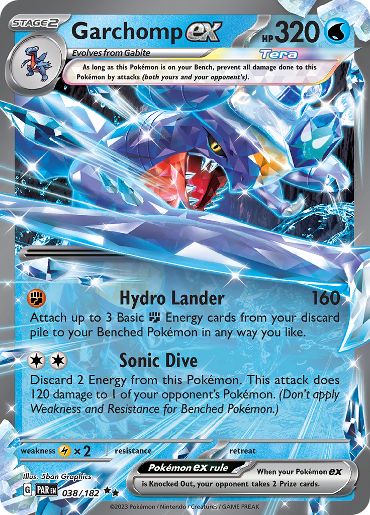 Garchomp ex (038/182) [Scarlet & Violet: Paradox Rift] | Good Games North