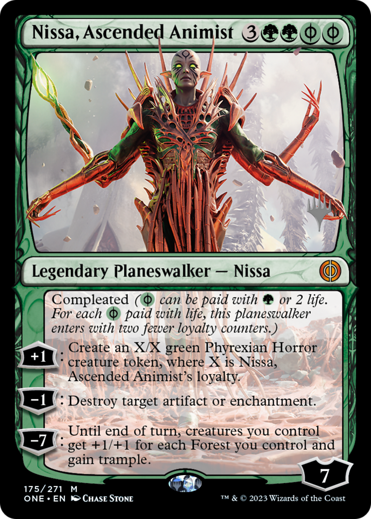 Nissa, Ascended Animist (Promo Pack) [Phyrexia: All Will Be One Promos] | Good Games North
