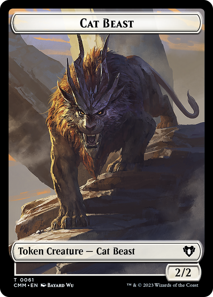 Cleric // Cat Beast Double-Sided Token [Commander Masters Tokens] | Good Games North