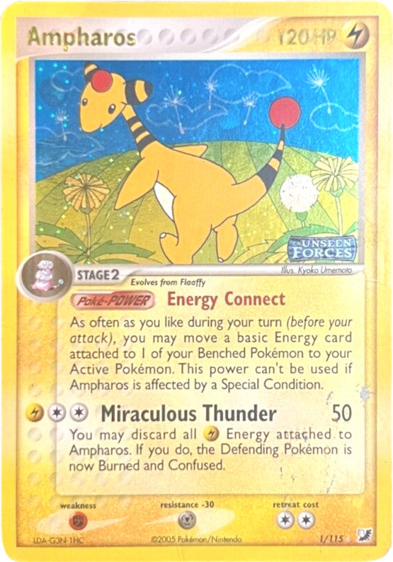 Ampharos (1/115) (Stamped) [EX: Unseen Forces] | Good Games North