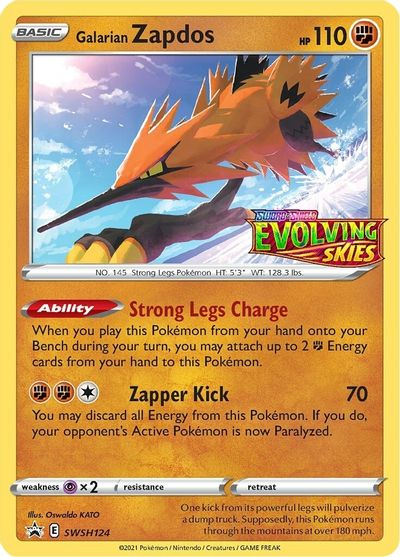 Galarian Zapdos (SWSH124) (Prerelease Promo) [Sword & Shield: Black Star Promos] | Good Games North