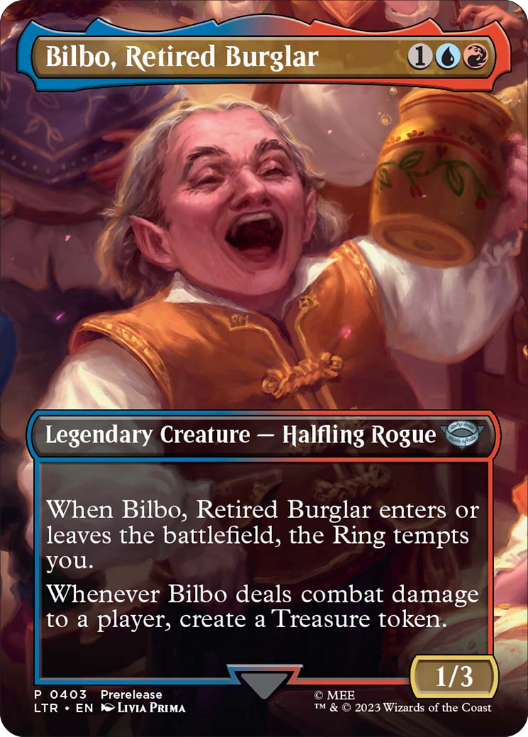 Bilbo, Retired Burglar (Borderless Alternate Art) [The Lord of the Rings: Tales of Middle-Earth] | Good Games North